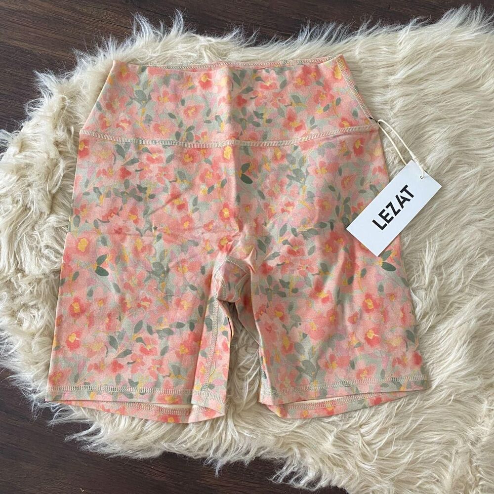 NWT Lezat Non Toxic Ada Organic Cotton Bike Short Ditzy Blosson S Made in USA